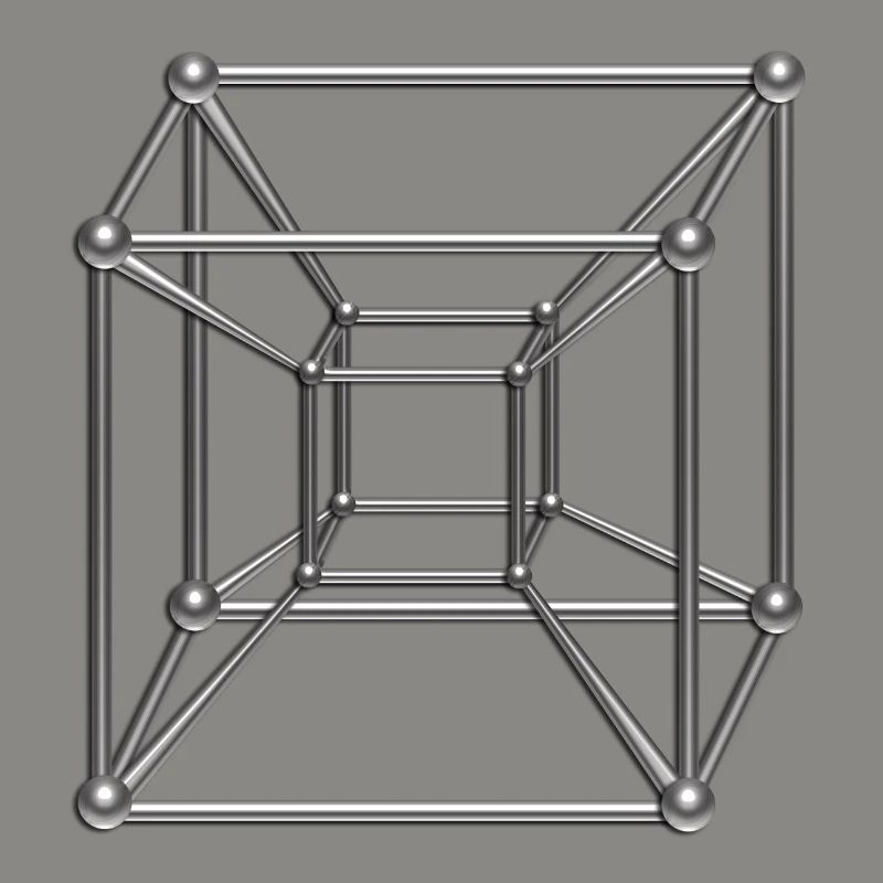 TESSERACT, Hypercube 4D, digital, Symbol -