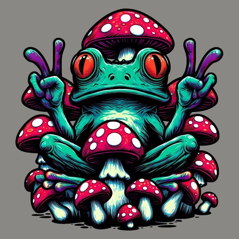 Frog with toadstool