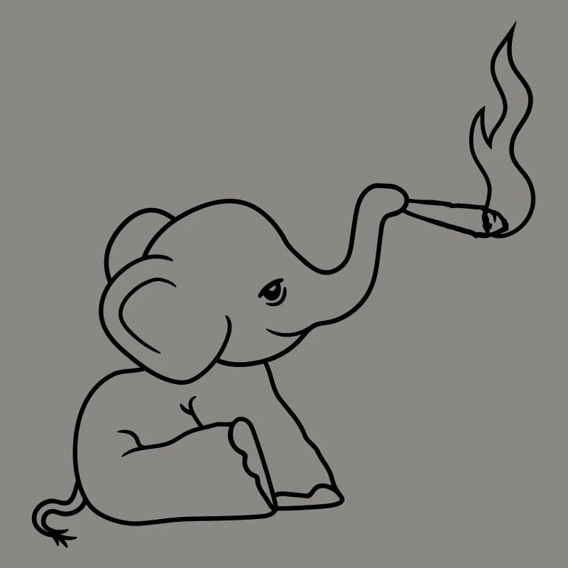 brawn elephant kiffen joint stoned weed cannabi
