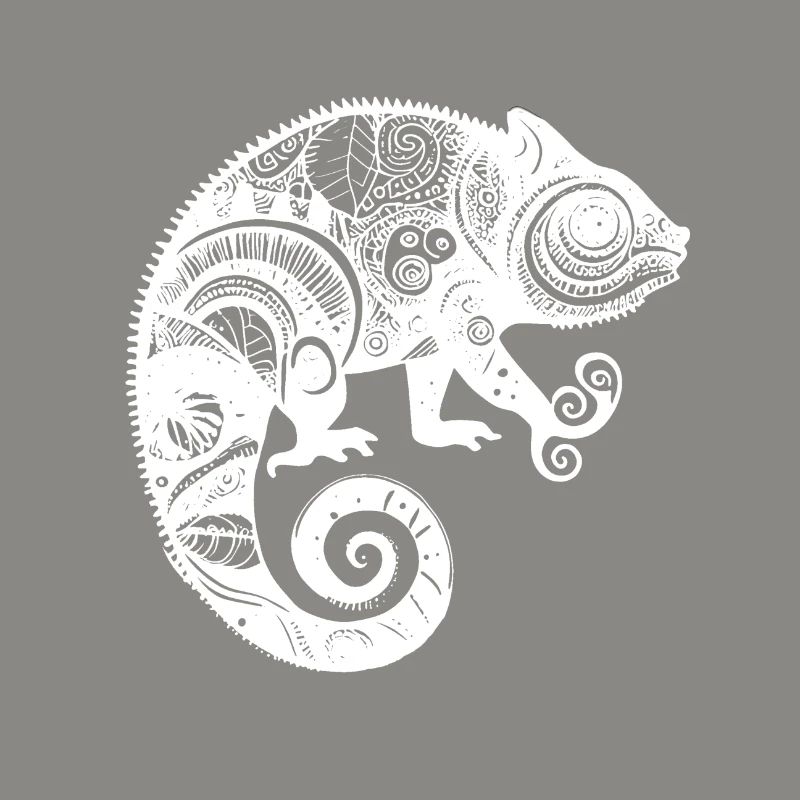 Caméléon aux motifs aztèques boho
