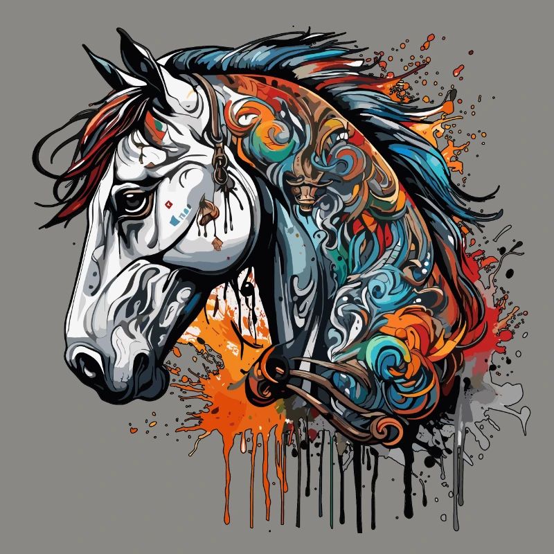 Tattoo / Tier / Kunst / cool / Comic / Pferd