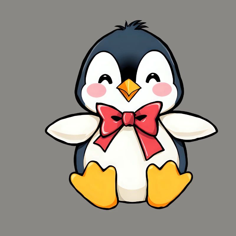 Charmanter Pinguin mit roter Fliege