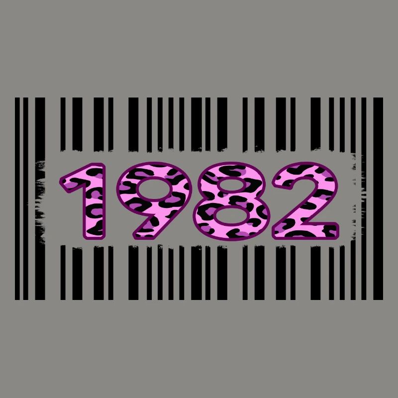 1982 Birthday Anniversary Barcode Pink Leopard