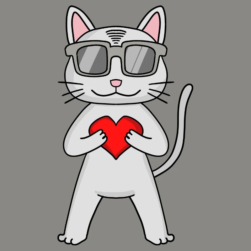 Devon Rex with sunglasses and heart