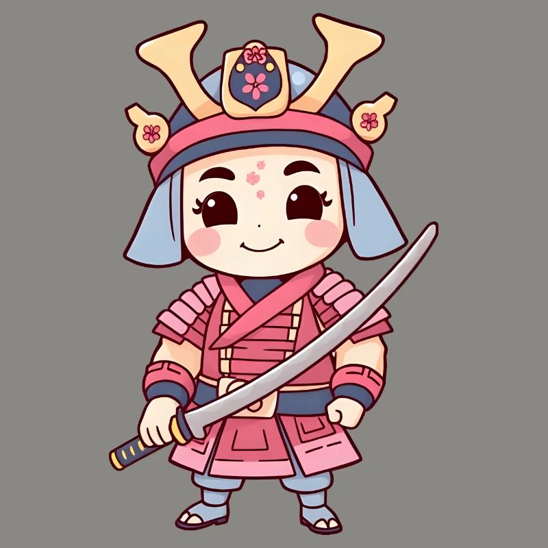Young Samurai Warrior Ready for Battle