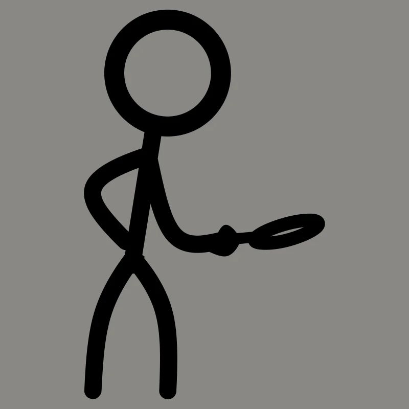 Stickman mit Lupe