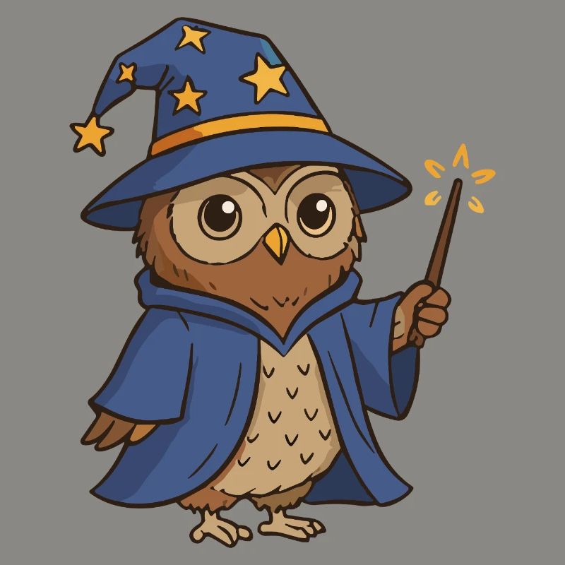 Magische Eule Zauberer Illustration