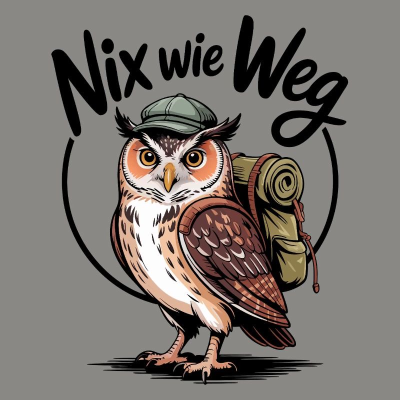 Wandering owl with backpack