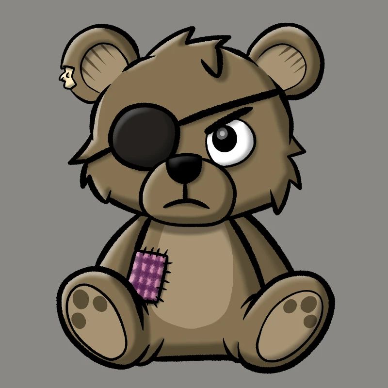 Teddy bear with eye patch
