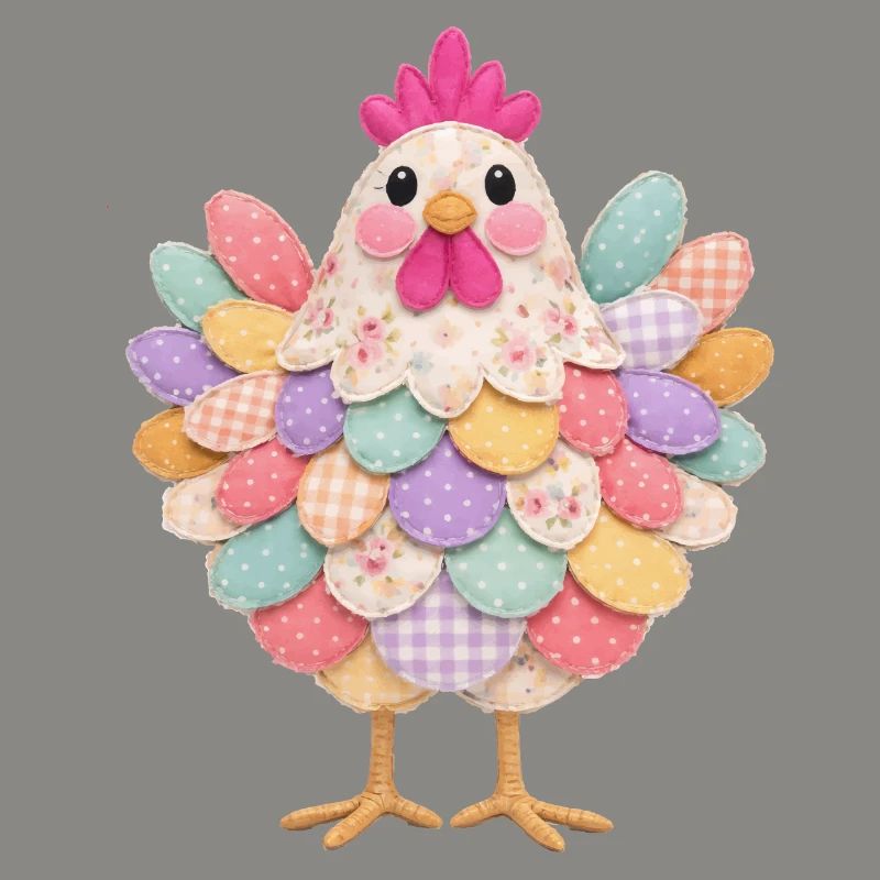 Poule Patchwork Mignonne Style Rustique