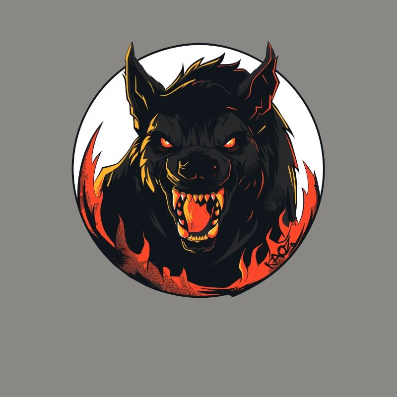 Terrifying evil werewolf from hell