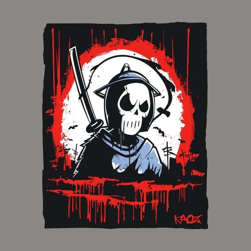 Sensenmann Totenkopf Samurai