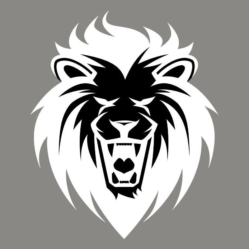 Roaring Lion Head Tattoo Style Elegant Mane