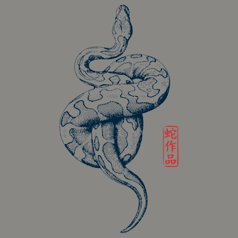 Python mit Kanji Stempel