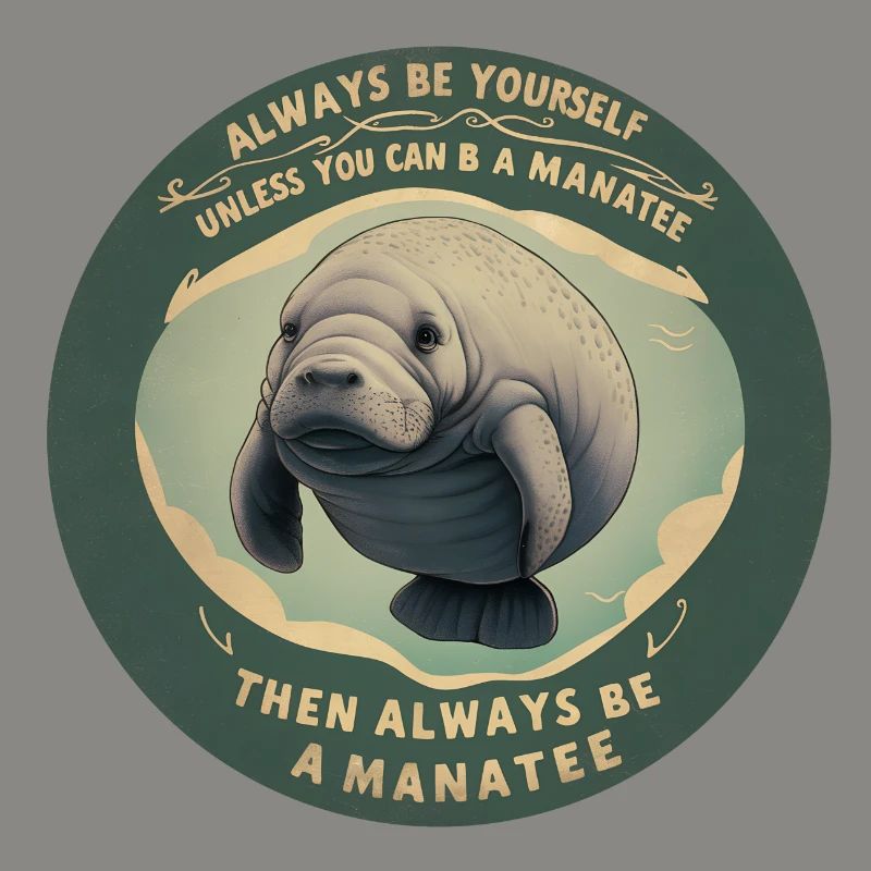 Sei Du selbst oder sei ein Manatee Lebensweisheit