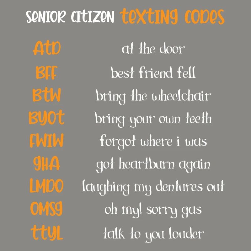 Text-Codes Senior Citizen oder Eldery Person Gesch