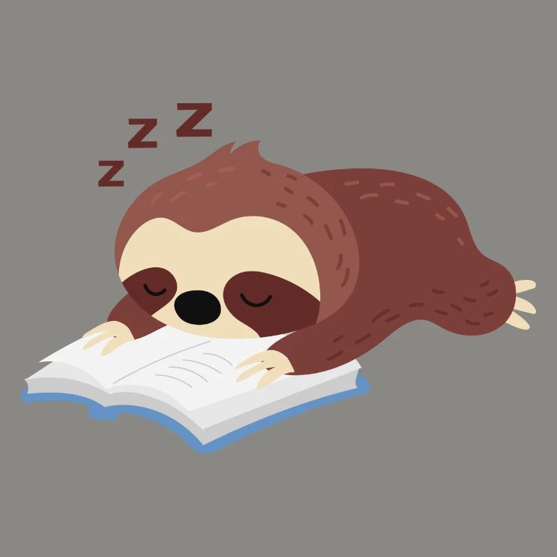 Sloth Reading Falling Asleep Cute Rodent