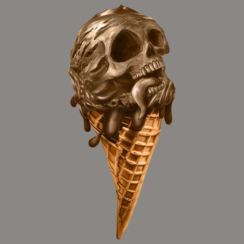 Softeis mit ätherischem Totenkopf