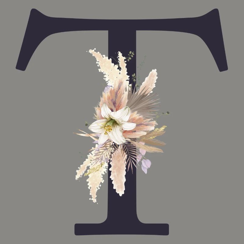 Customizable Monogram T Floral