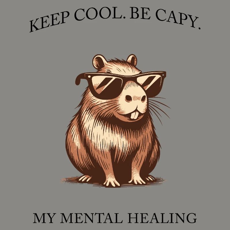 Capybara- Keep Cool, Be Capy - Minimalist Design