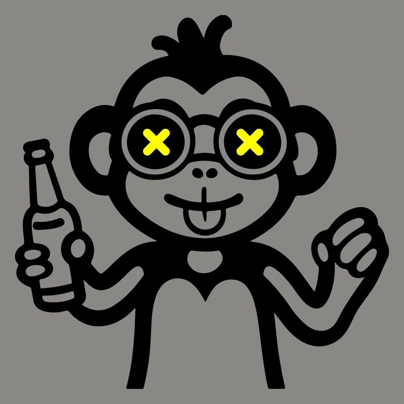 Monkey Drinking Funny Beer
