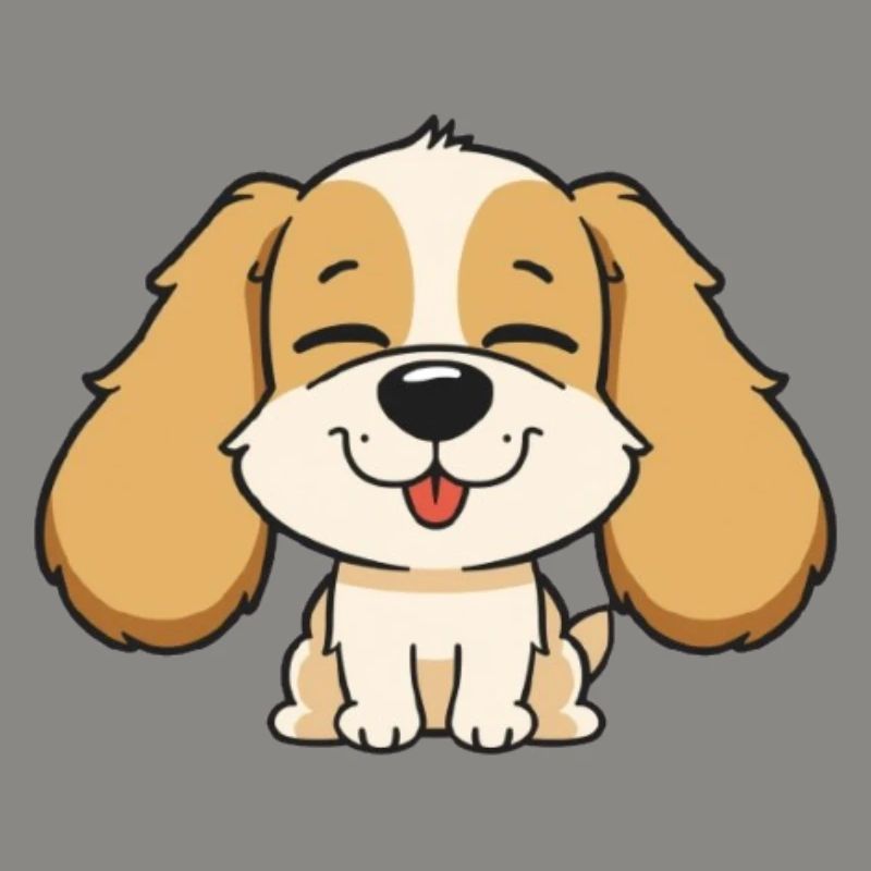 Tête de chien mignonne avec une expression joyeuse