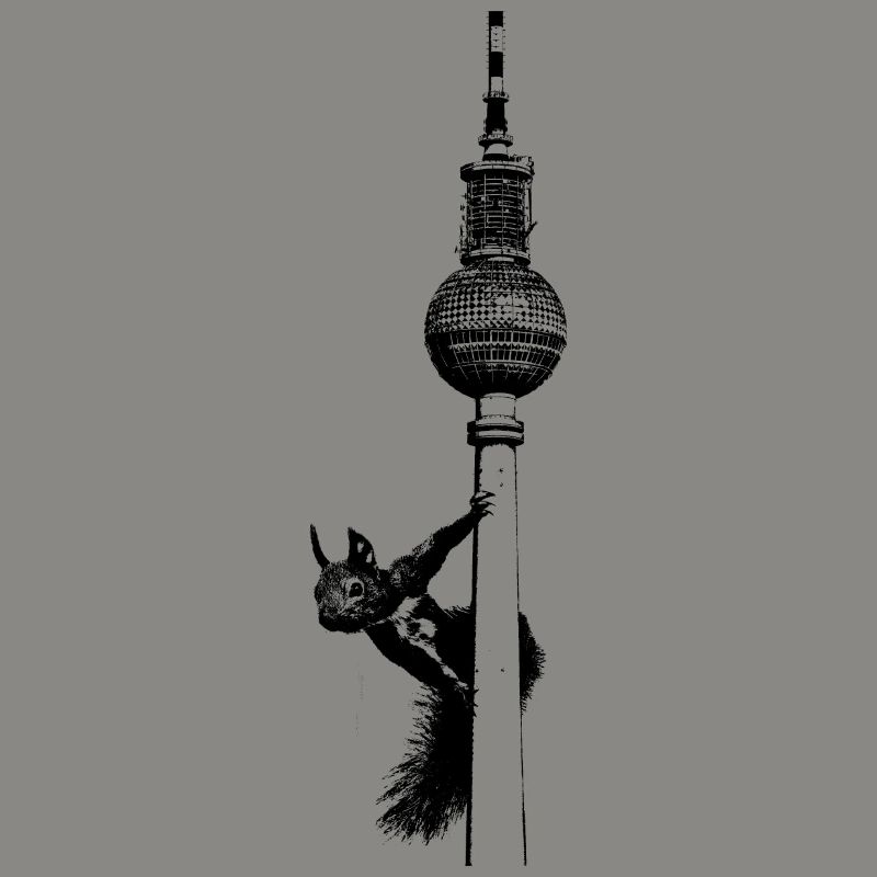 Fernsehturm Berlin mit Eichhörnchen / Grafik