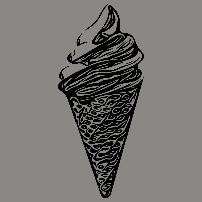 Cool soft ice cream in waffle