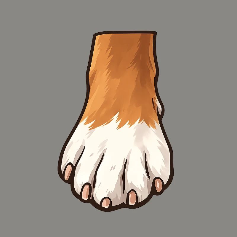 Conception de pattes de chien brunes blanches