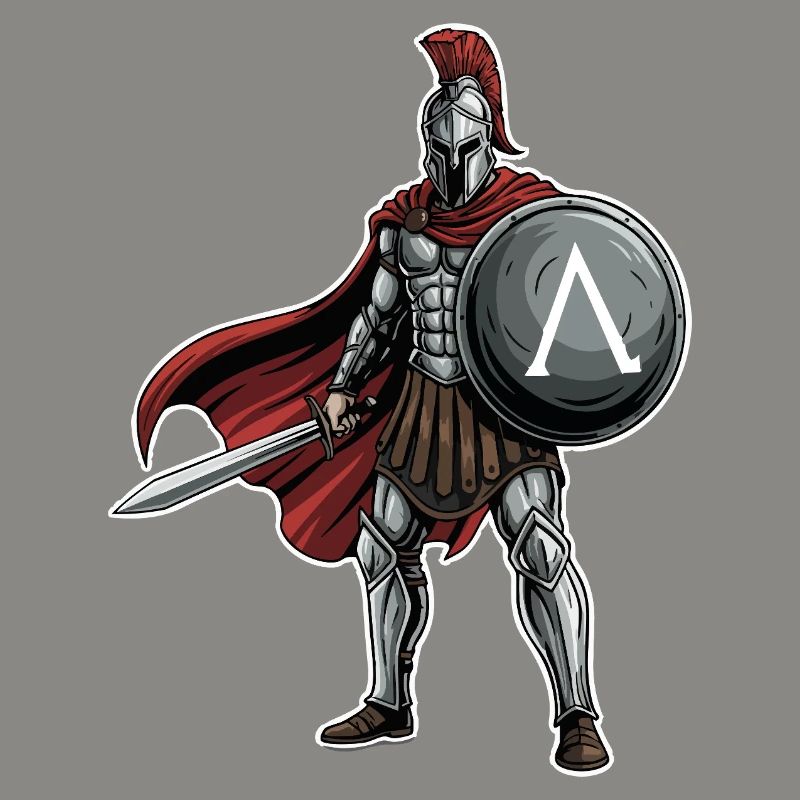 Hoplite Spartiate Lambda Bouclier Épée Mascotte