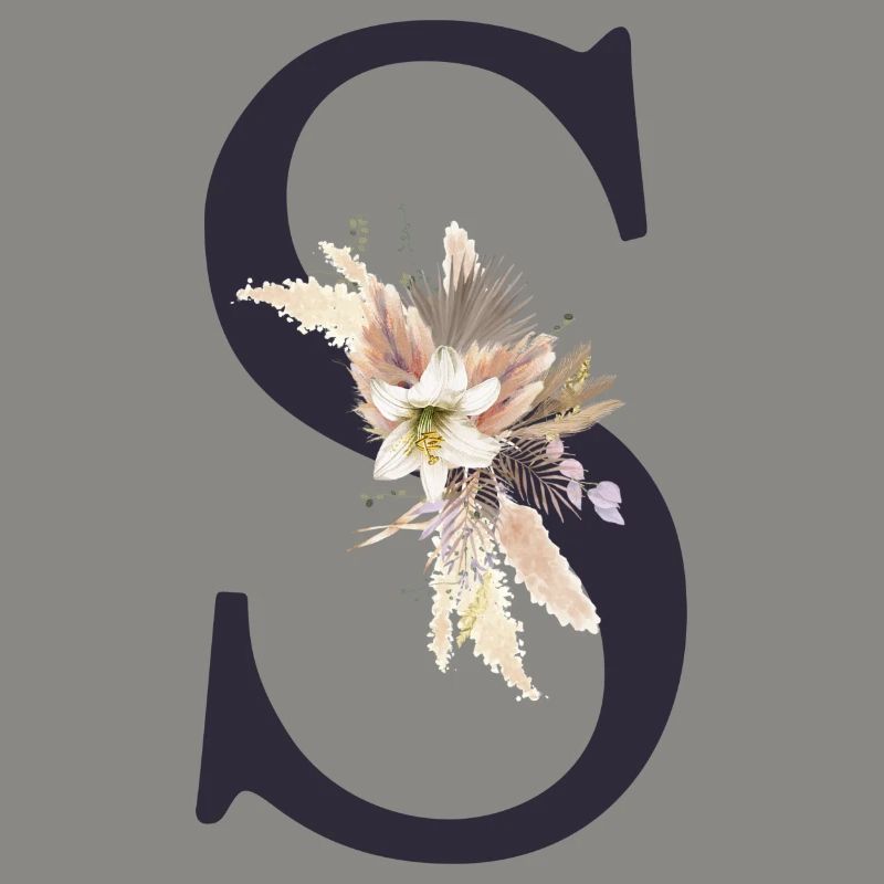 Customizable Monogram S Floral