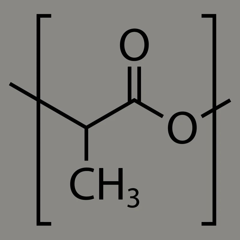 Molécule d'acide polylactique (PLA).