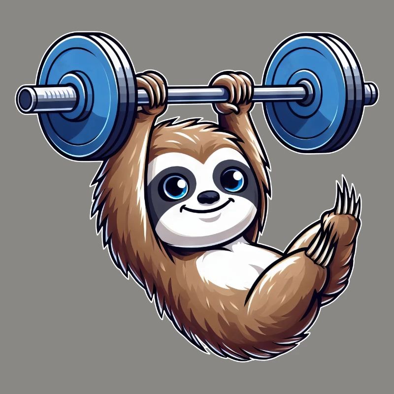Sloth Dumbbell Pull-Up Workout Funny