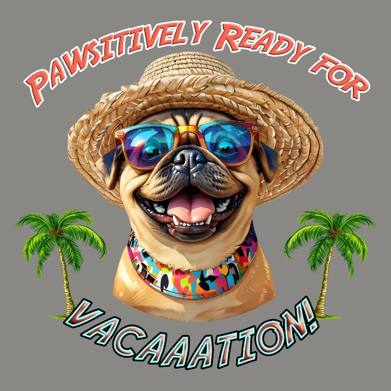 Pug in summer look: Pawsitively Ready