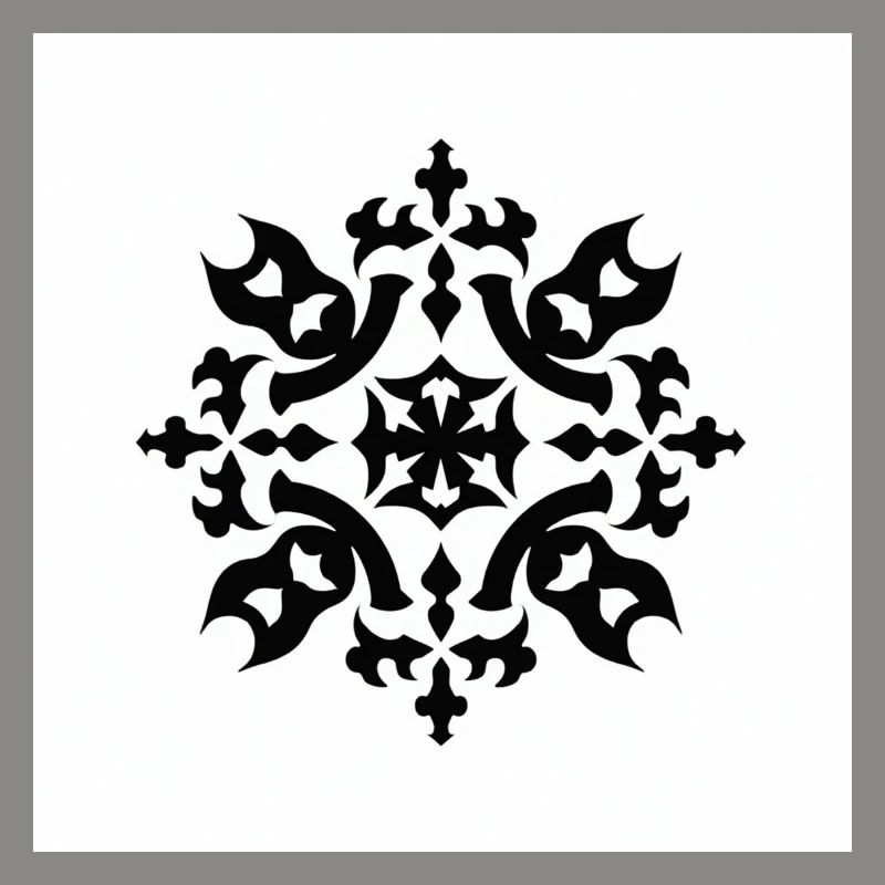 Intricate Black Snowflake Pattern