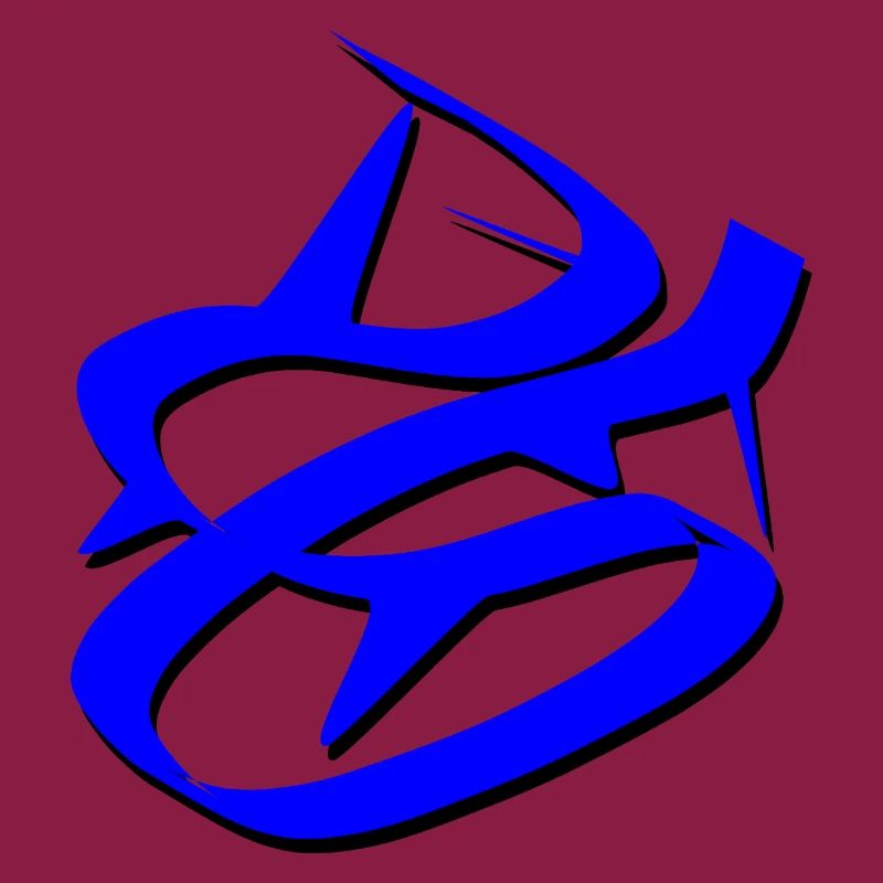 Dynamic Blue Graffiti Design