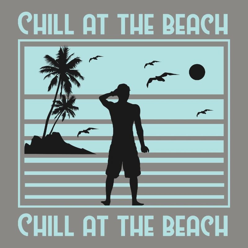 Conception de silhouette de plage décontractée