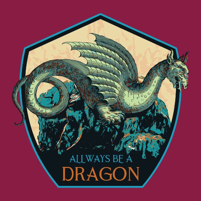 Mythical Dragon Crest and Magic Elements