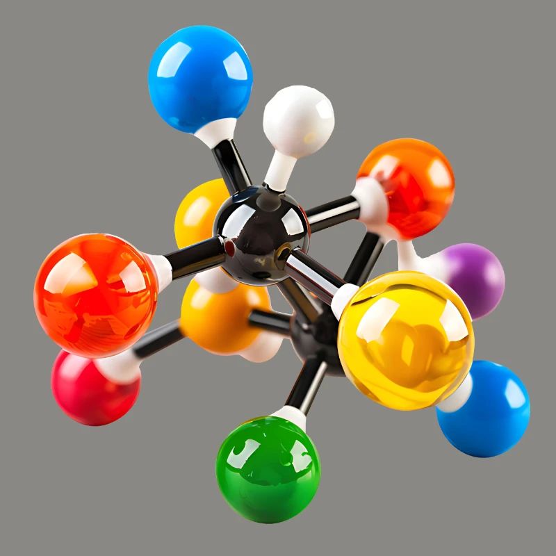 Modèle de structure moléculaire coloré