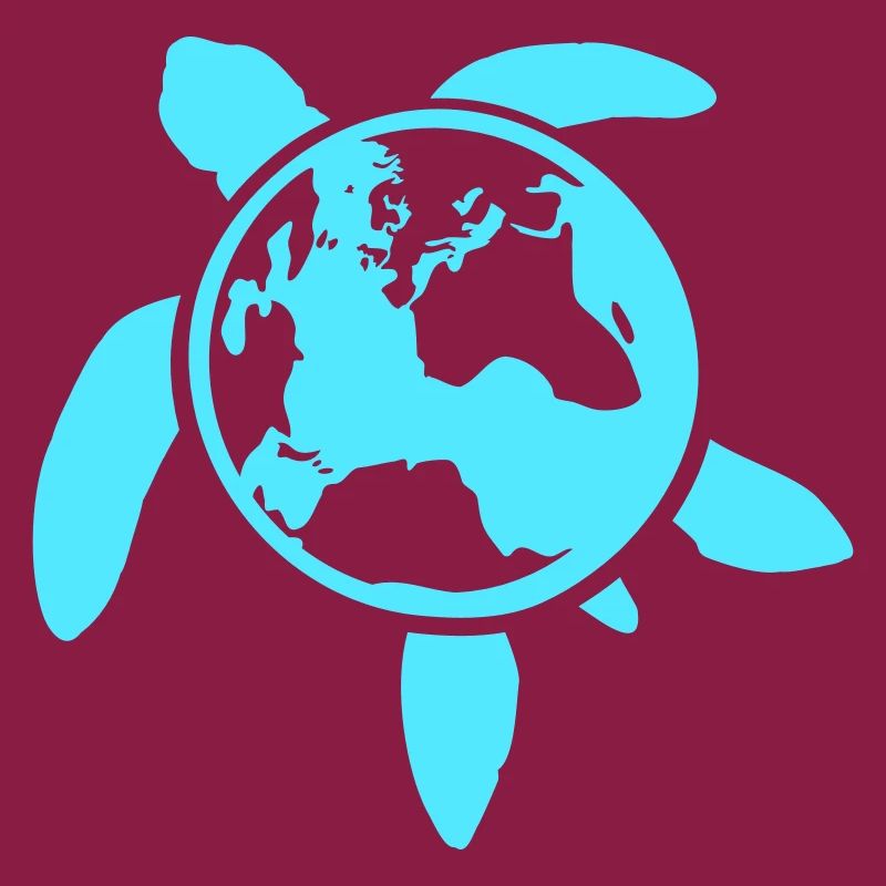 Turtle Earth Planet World Back Map Globe