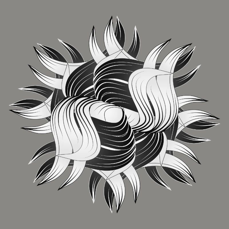 Formes abstraites – Design dynamique en noir et blanc