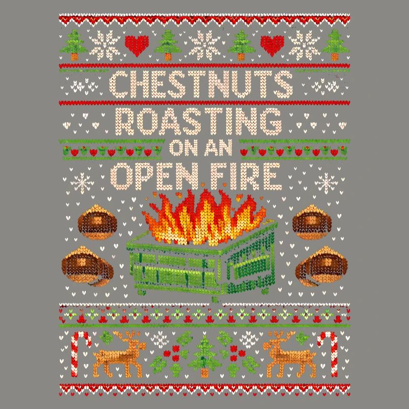 Roasting chestnuts on an open fire garbage can