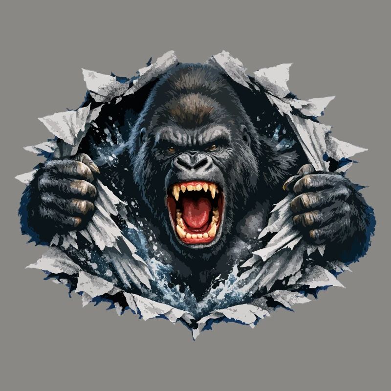 Gorilla bricht durch: Brüllende Kraft