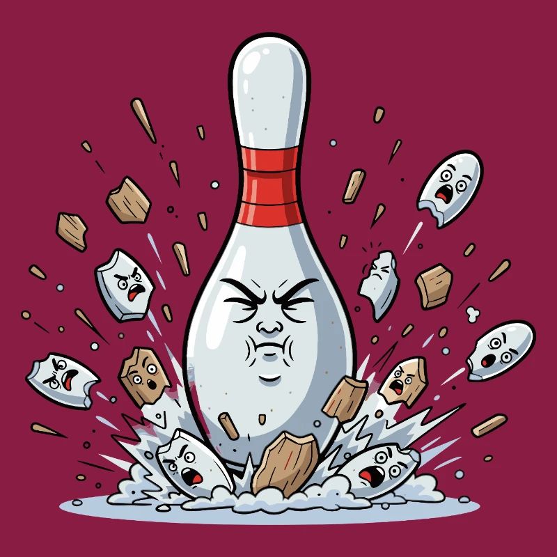 Exploding Bowling Pin Cartoon