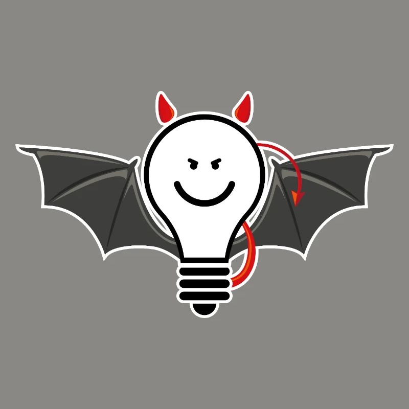 Light bulb with devil horns – cheeky light motif