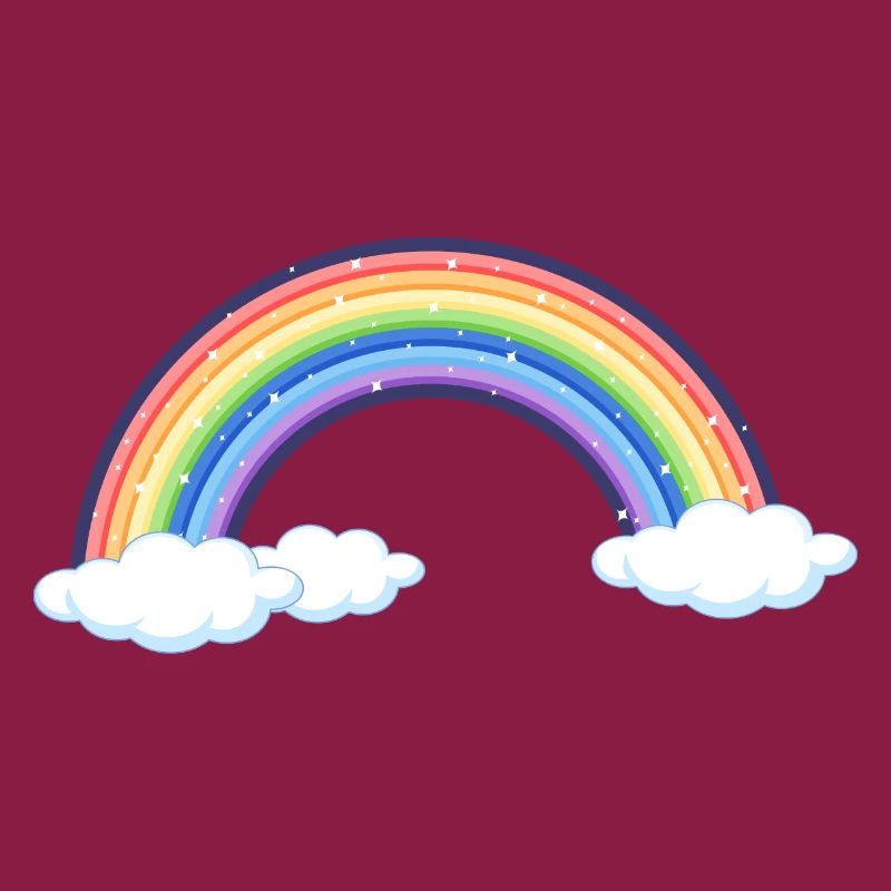Lebendiger Regenbogen über den Wolken