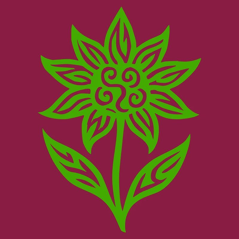 Creative flower with tribal pattern - color variable