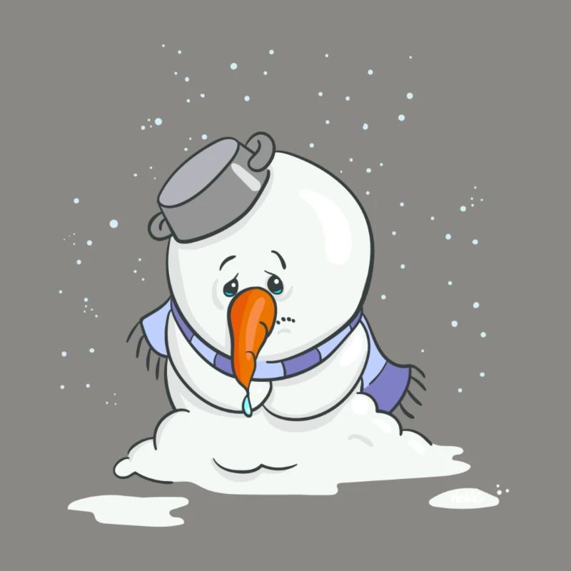 Snowsey, der kleine Schneemann, ist traurig