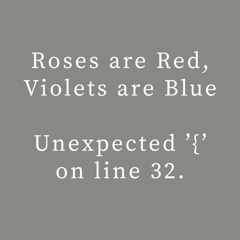 Programming poem, bug