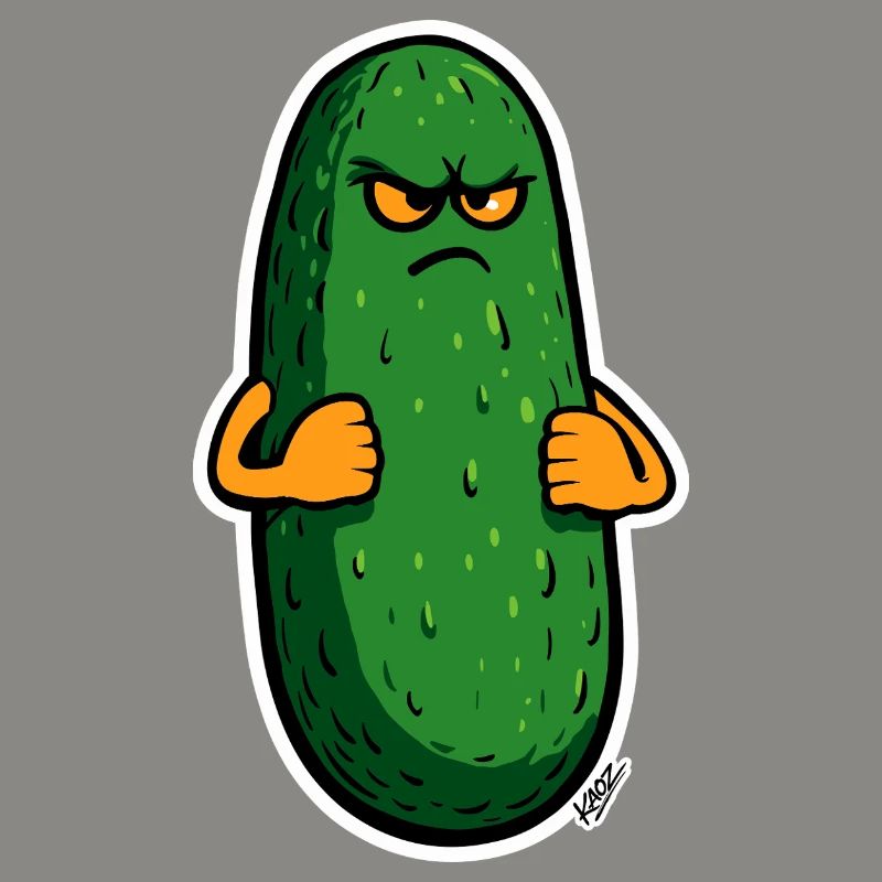 Grumpy Pickle Mascot